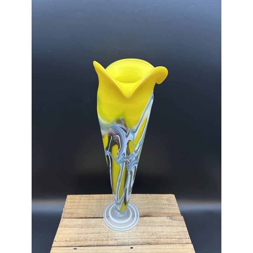 Essie Zareh Large Satin Studio Art Glass Baijan JIP Vase AZERBAIJAN Russia